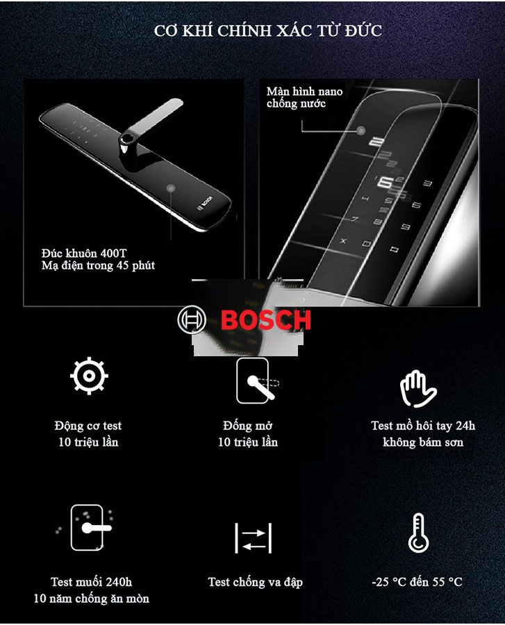 Khóa cửa điện tử Bosch ID60 trải qua nhiều bài test