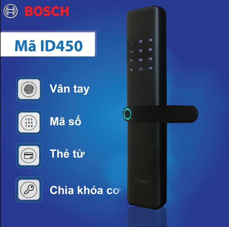 Khóa thông minh Bosch ID450 - Mở cửa bằng nhiều phương pháp