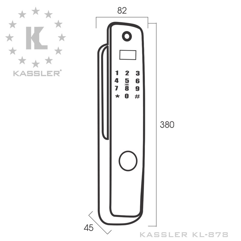 Thông số kỹ thuật của khóa cửa vân tay Kassler KL-878