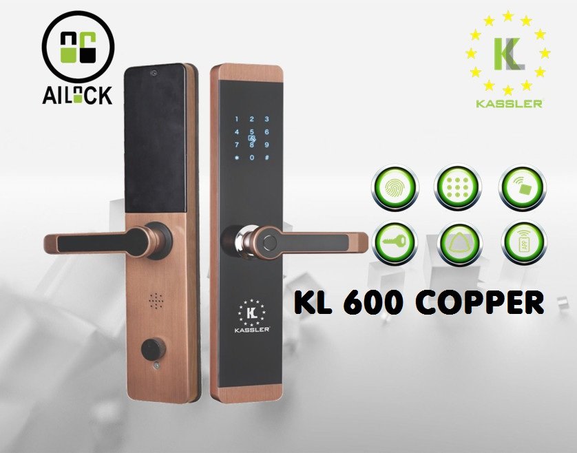 Khóa cửa Kassler KL-600 COPPER sở hữu thiết kế sang trọng, độ bền cao