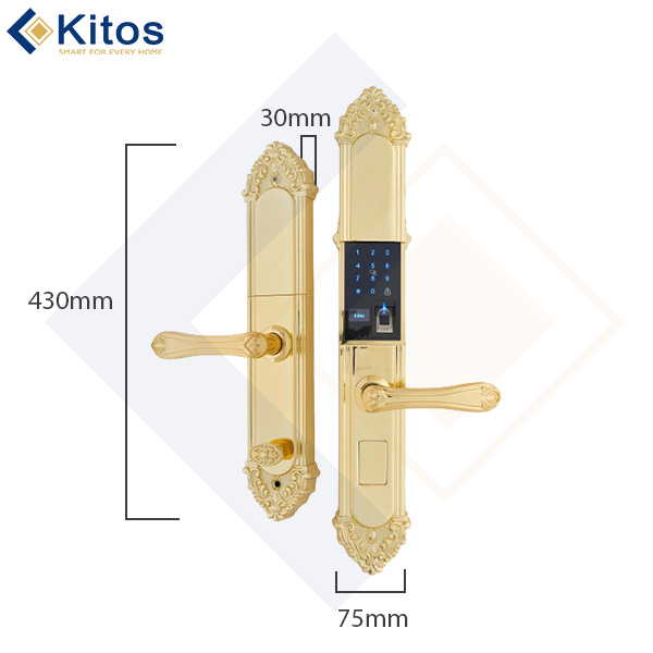 Khóa vân tay tân cổ điển Kitos KT-C810 Golden 24K