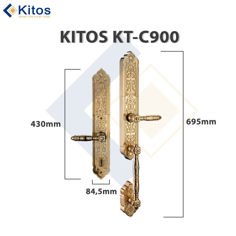 Khóa vân tay tân cổ điển Kitos KT-C900 | Mạ vàng 24K
