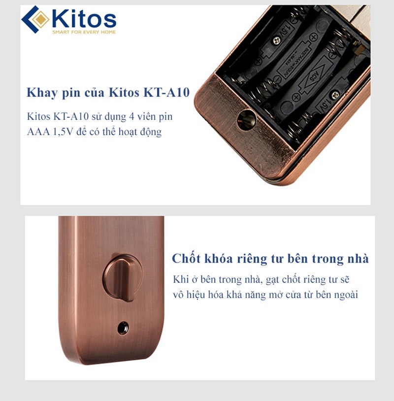 Khay pin của khóa Kitos KT-A10 