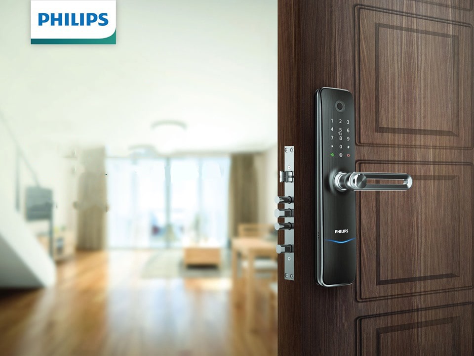 Lắp đặt khóa cửa vân tay Philips EASYKEY 7000 thuận tiện trên cửa gỗ, cửa sắt