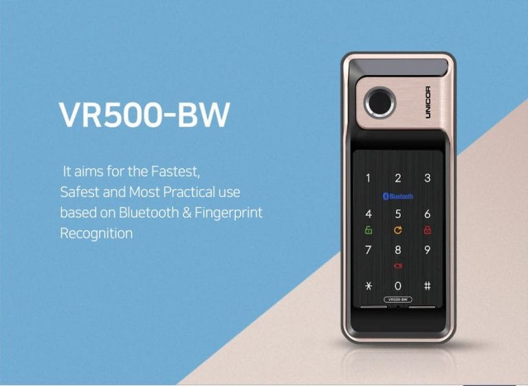 1. Khóa điện tử Unicor VR500 – BW có thiết kế sang trọng bắt mắt
