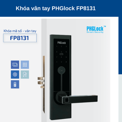 Khoá cửa điện tử PHGLock FP8131 mở khoá bằng 4 phương thức thông dụng