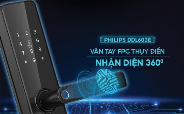 Khóa Vân Tay Philips DDL-603E Khuyến Mãi 35%