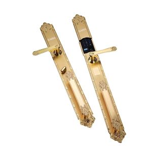 Khóa cửa vân tay tân cổ điển Kawa KDS01, sử dụng công nghệ khóa vân tay của  Vàng Gold, được làm từ Hợp kim , Mạ vàng, Miễn phí lắp đặt