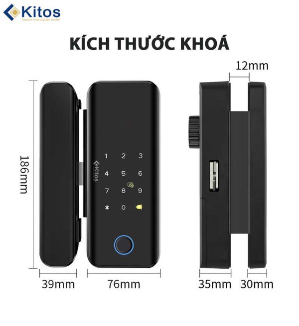 Khóa vân tay cửa kính Kitos KT-GL30 Pro