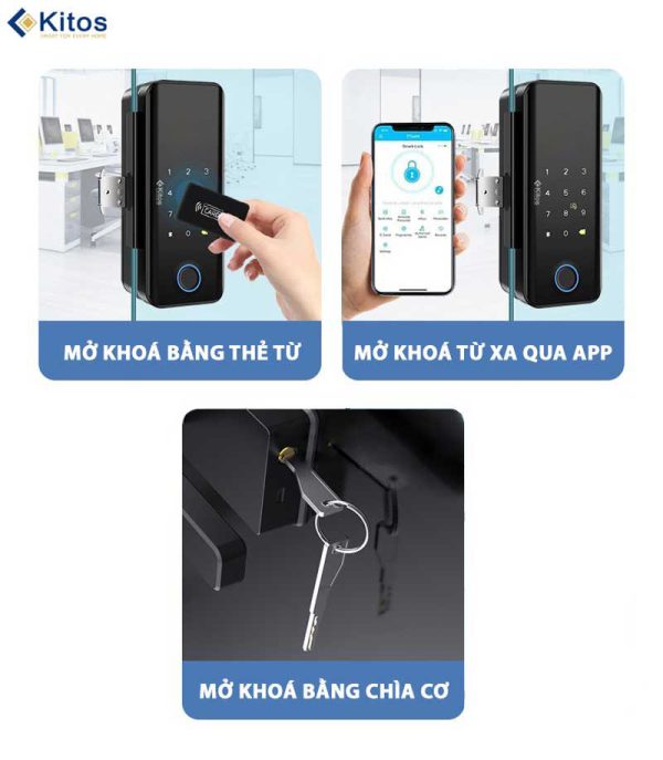 Khóa vân tay cửa kính Kitos KT-GL30 Pro